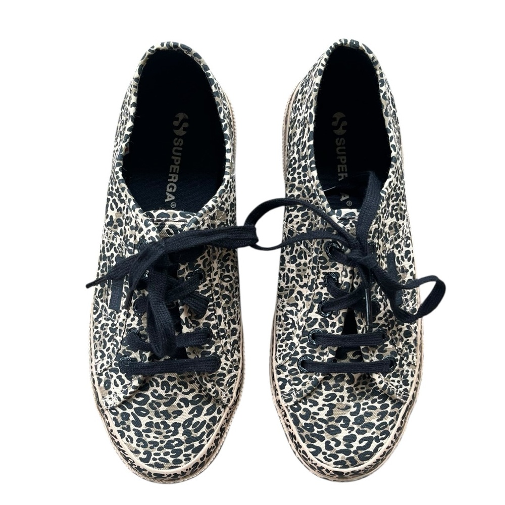 SUPERGA 2750 All Over Animal Leopard Print Sneakers Tennis Shoes Size 8